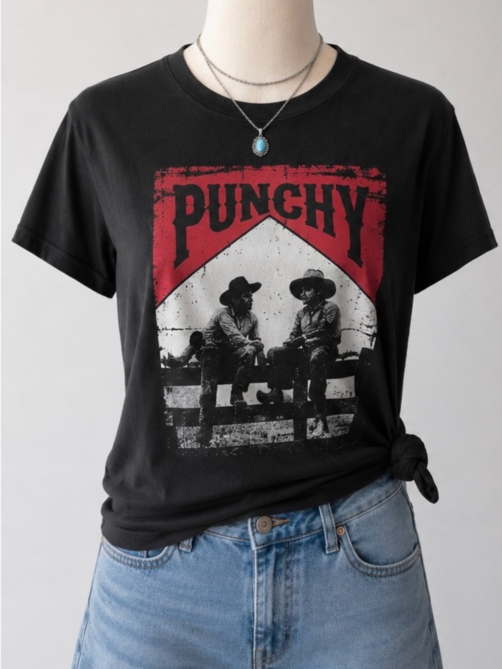 Punchy Graphic Short Sleeve Tee in Black